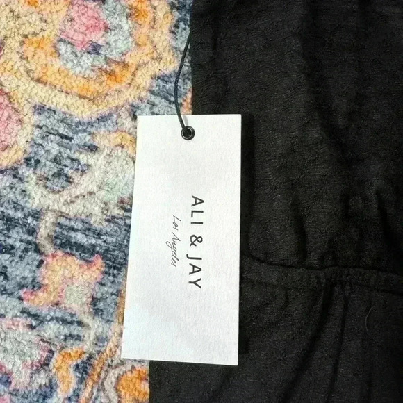 NWT Ali & Jay Fly Baby midi Sleeveless shoulder tie black dress Women’s sz XS - Picture 2 of 5